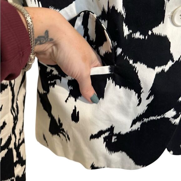 Sandro Cotton Floral Abstract Blazer Jacket - Picture 8 of 13